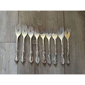 9 PCs CAMELOT MELODY‎ Salad Forks Rogers International Silverplate1964